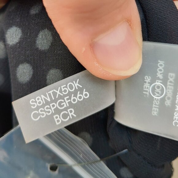 Calvin Klein Black Polka-Dot Shell Blouse Sleeveless Chiffon Trim Satin - Picture 14 of 14